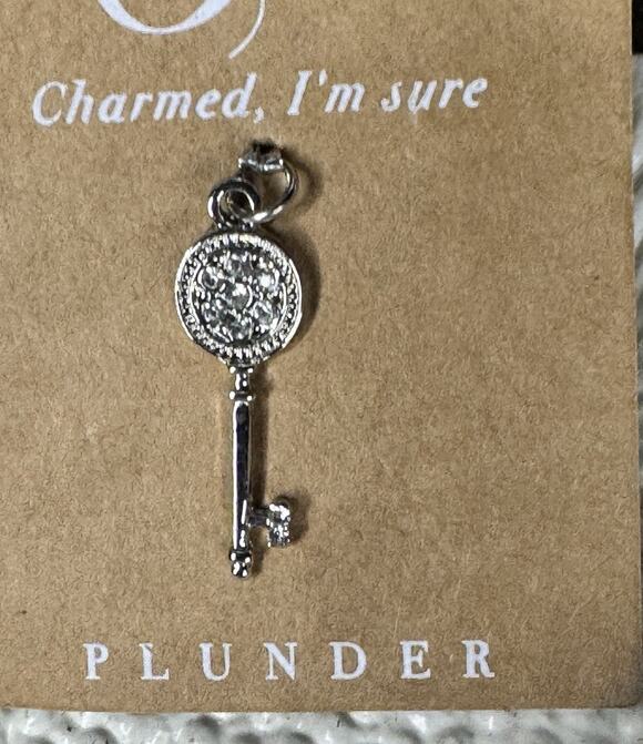 Plunder Jewelry - Plunder Silver and Crystal Key Charm NWT to Add to Your Jewelry